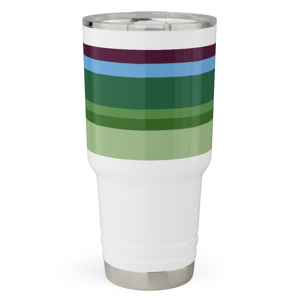 Rainbow Stripe Travel Tumbler, 30oz, Multicolor
