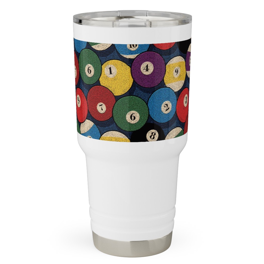 Billiard Bowls - Multi Travel Tumbler, 30oz, Multicolor