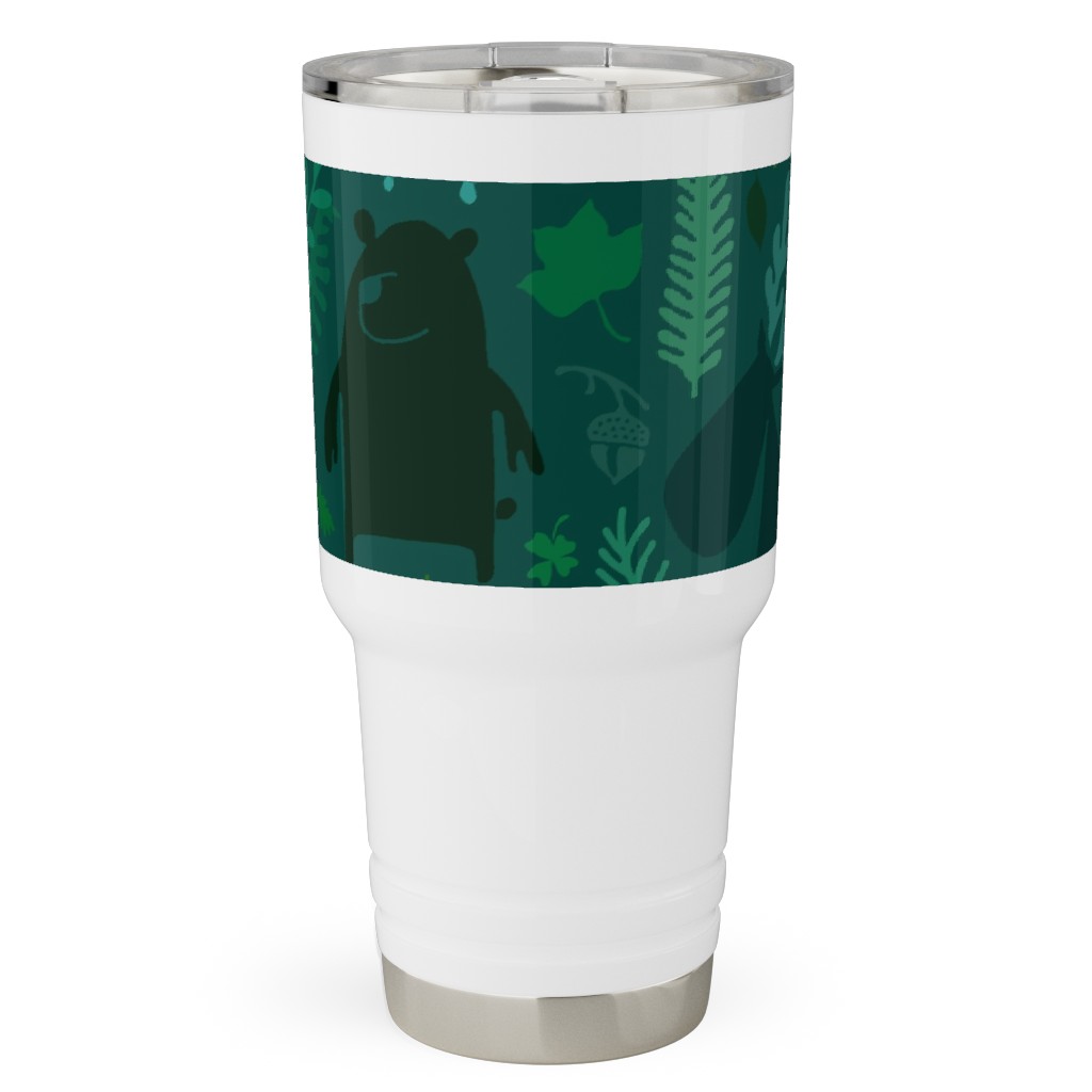 Pnw Forest - Emerald Green Travel Tumbler, 30oz, Green