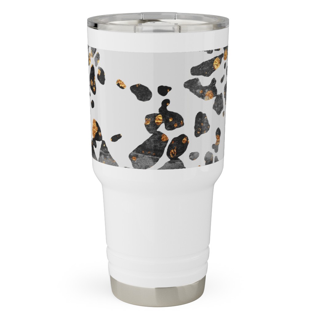 Gold Speckled Terrazzo Travel Tumbler, 30oz, Black, Black
