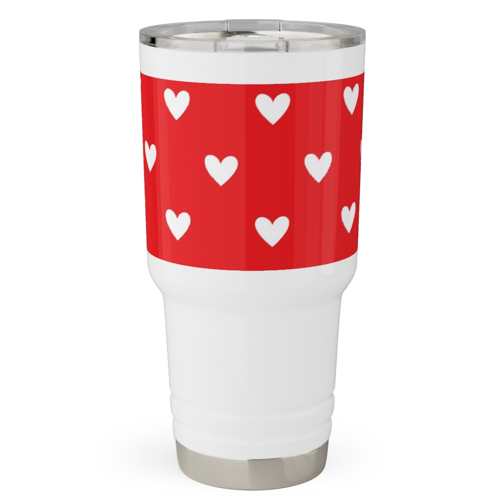 Love Hearts - Red Travel Tumbler, 30oz, Red