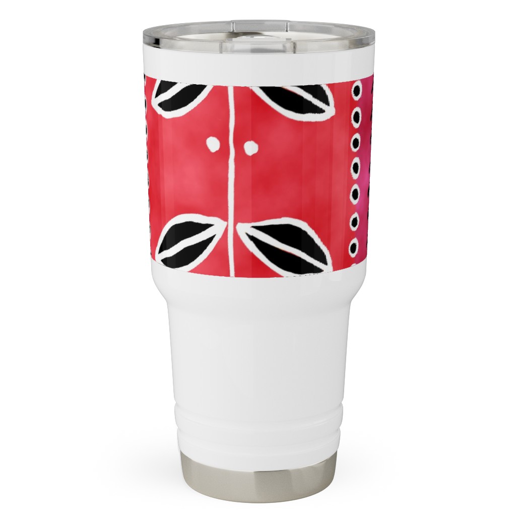 Ribbons Travel Tumbler, 30oz, Red