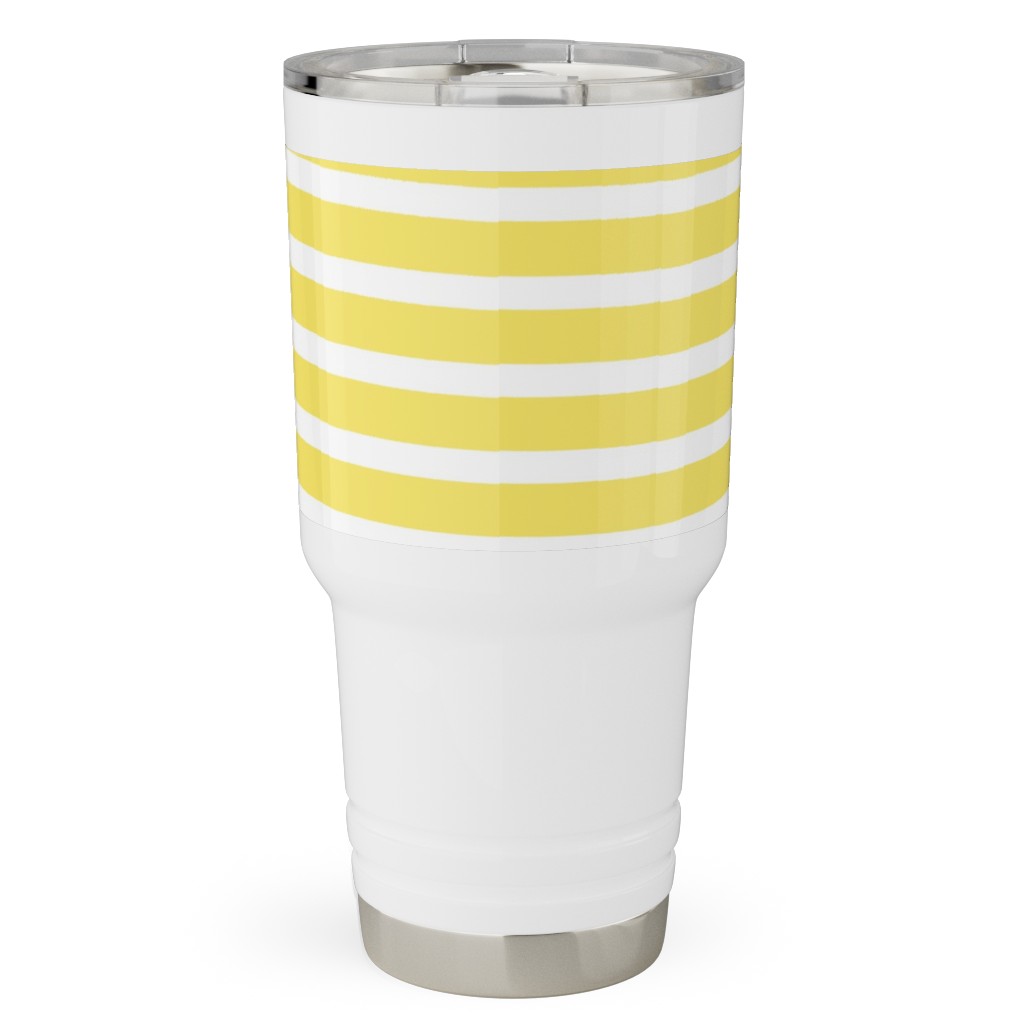 Wonky Stripe - Sunny Travel Tumbler, 30oz, Yellow