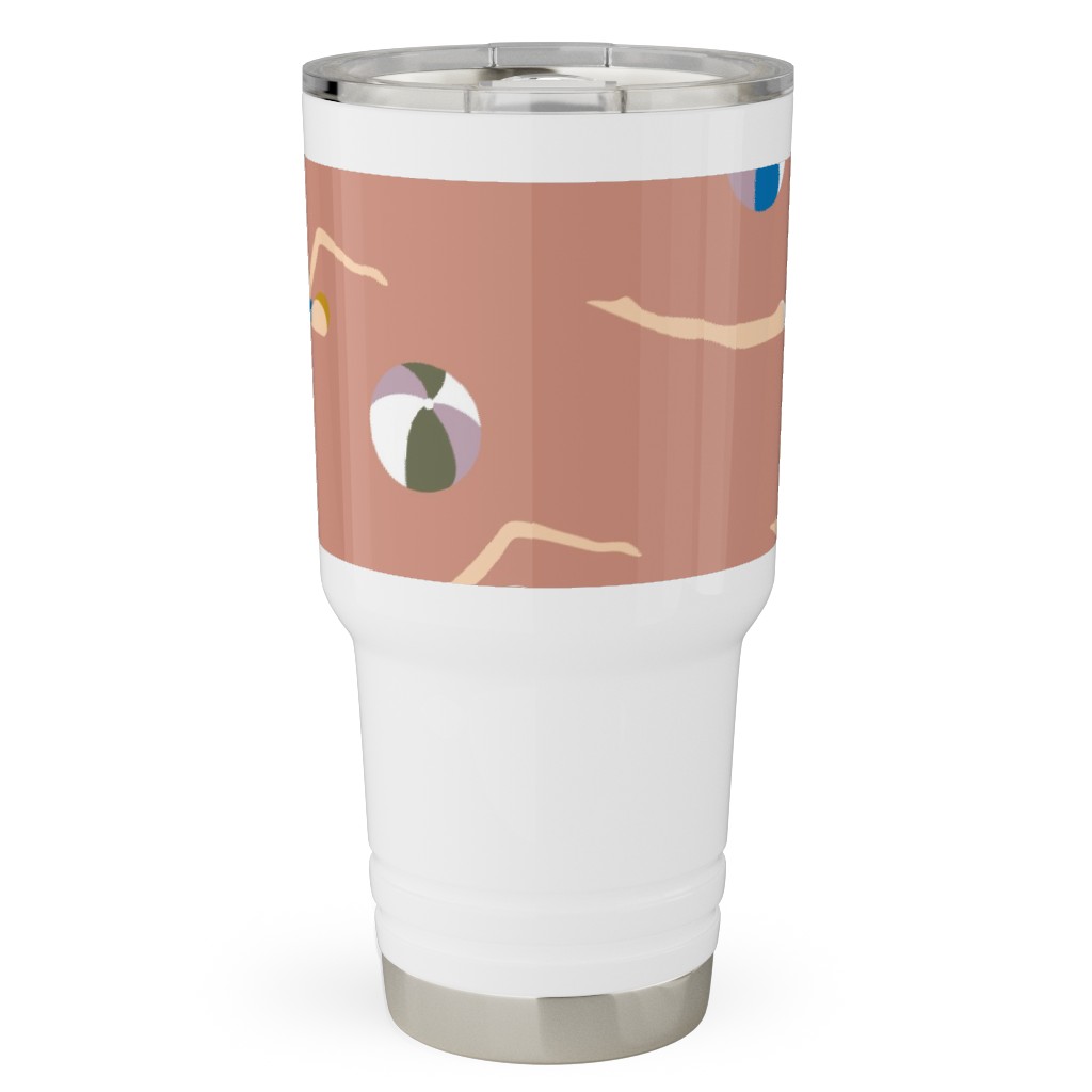 New Nautical Beach Babes - Muddy Clay Travel Tumbler, 30oz, Pink, Bright Pink