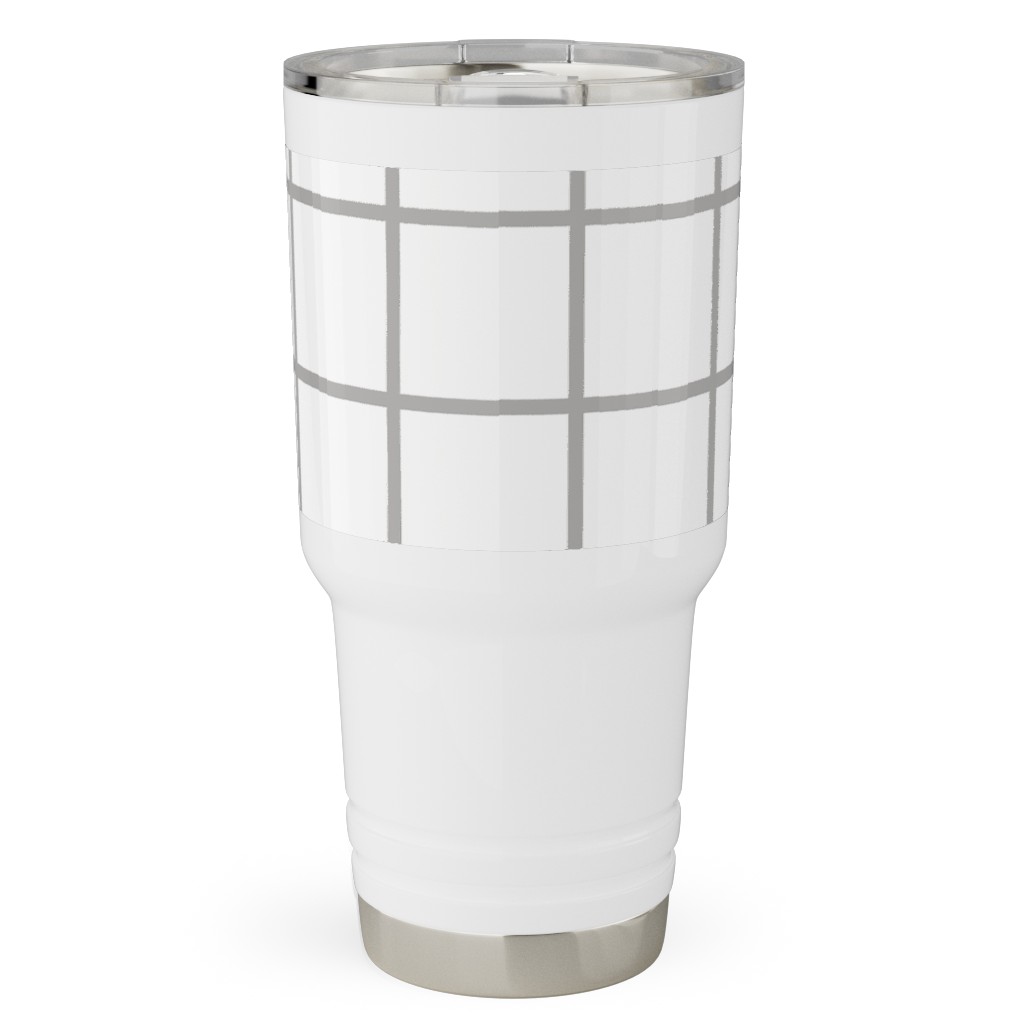 Window Pane Travel Tumbler, 30oz, Gray