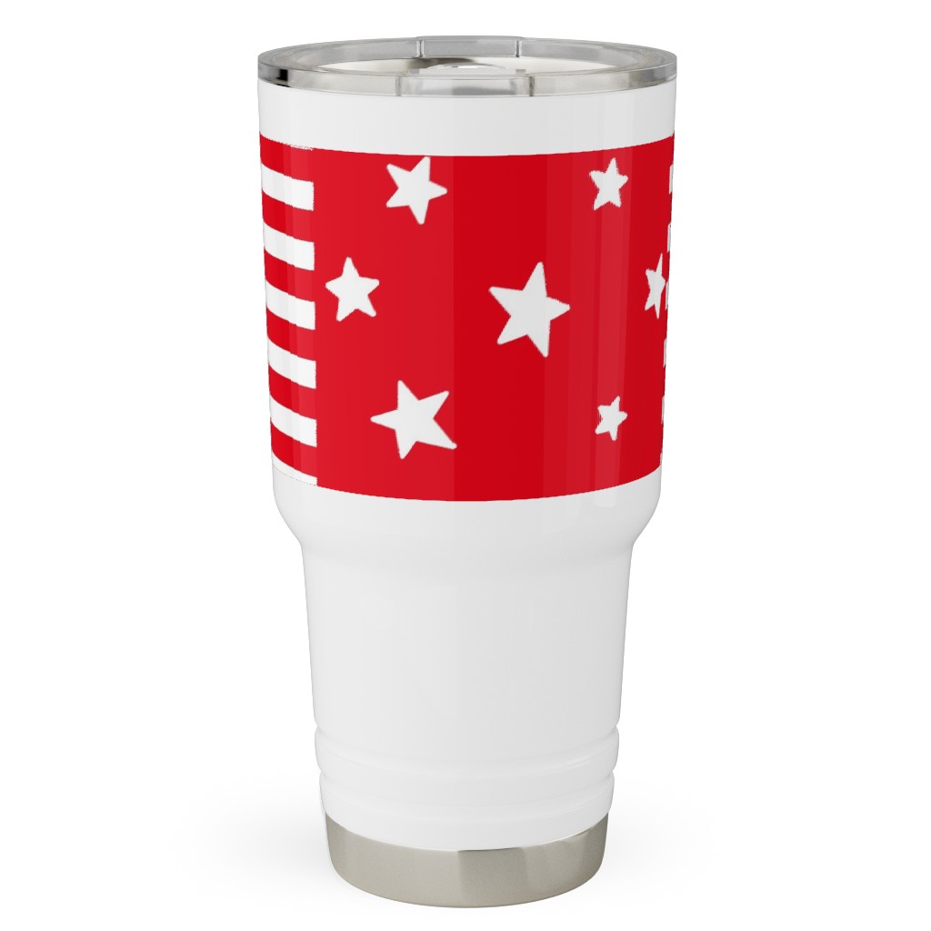 Stars and Stripes Reversed - Canada Day - Red and White Travel Tumbler, 30oz, Red