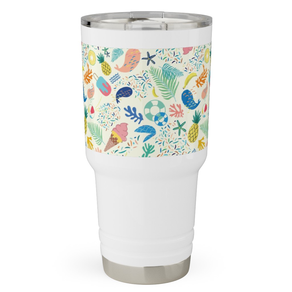 Ohlala Summer - Multi Travel Tumbler, 30oz, Multicolor
