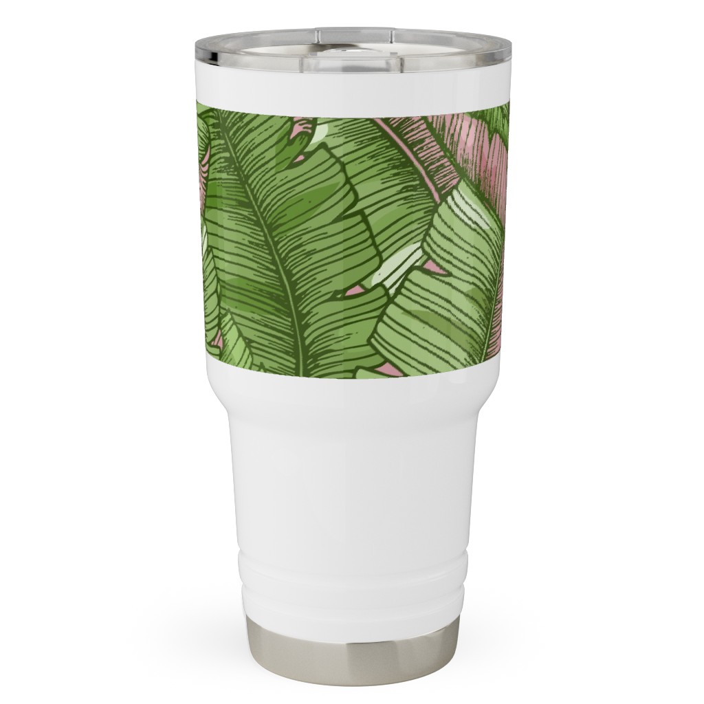 Banana Leaf - Pink Travel Tumbler, 30oz, Green, Classic Green