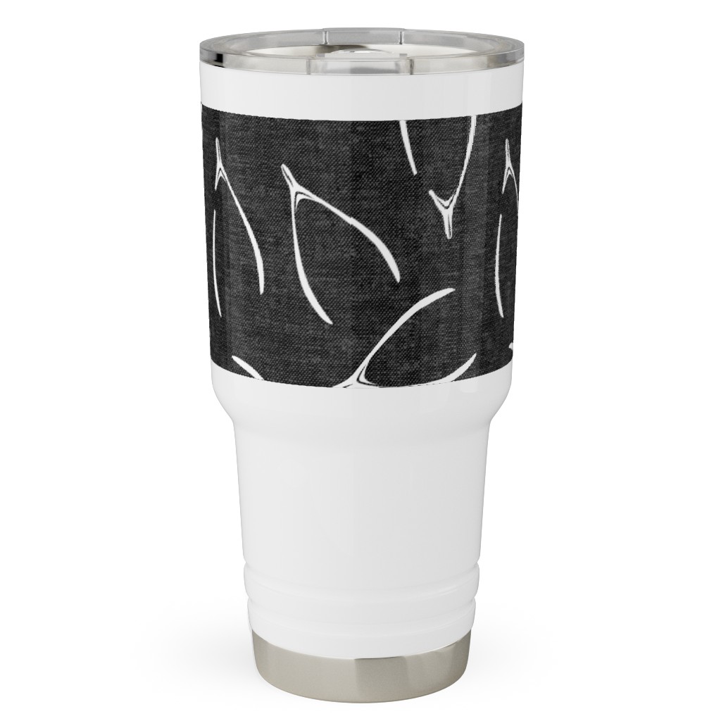 Wishbones - Gray Travel Tumbler, 30oz, Gray, Gray