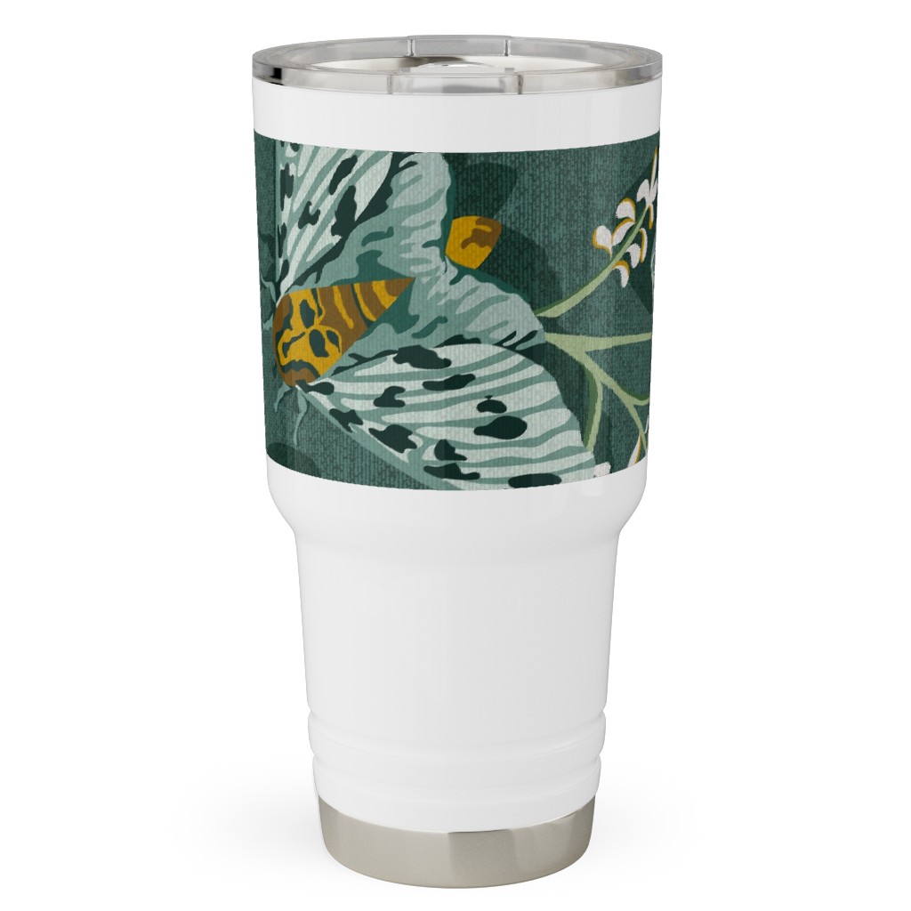 Gathering Moths - Green Travel Tumbler, 30oz, Green