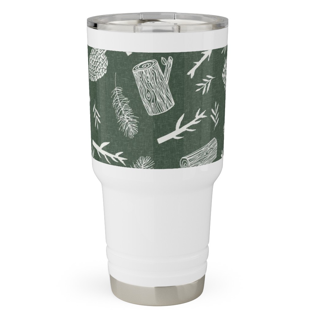 Pinecones - Hunter Green Travel Tumbler, 30oz, Green