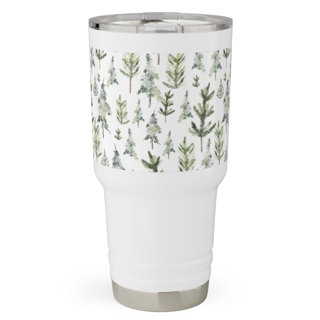 Winter Landscape Travel Tumbler, 30oz, Green, Classic Green