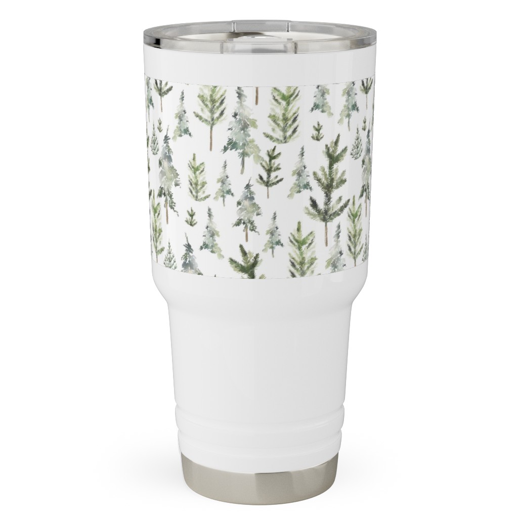 Winter Landscape Travel Tumbler, 30oz, Green