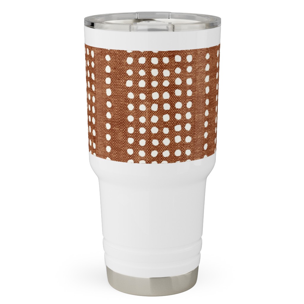 Dotty Boho Geometric - Ginger Travel Tumbler, 30oz, Orange