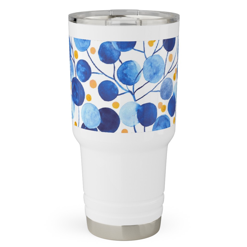 Pompom Plants - Cobalt & Gold Travel Tumbler, 30oz, Blue, True Blue