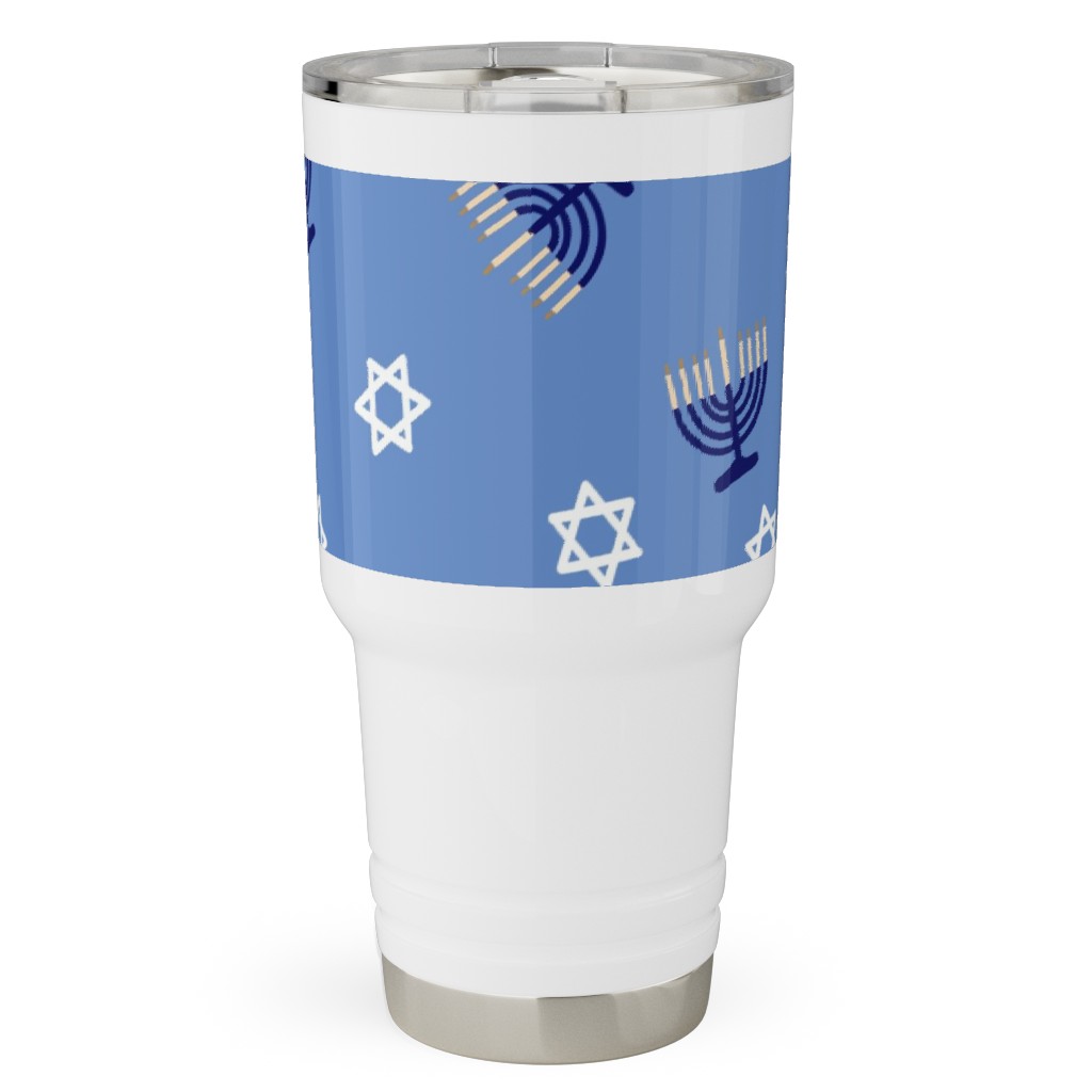 Hanukkah - Blue Travel Tumbler, 30oz, Blue, True Blue