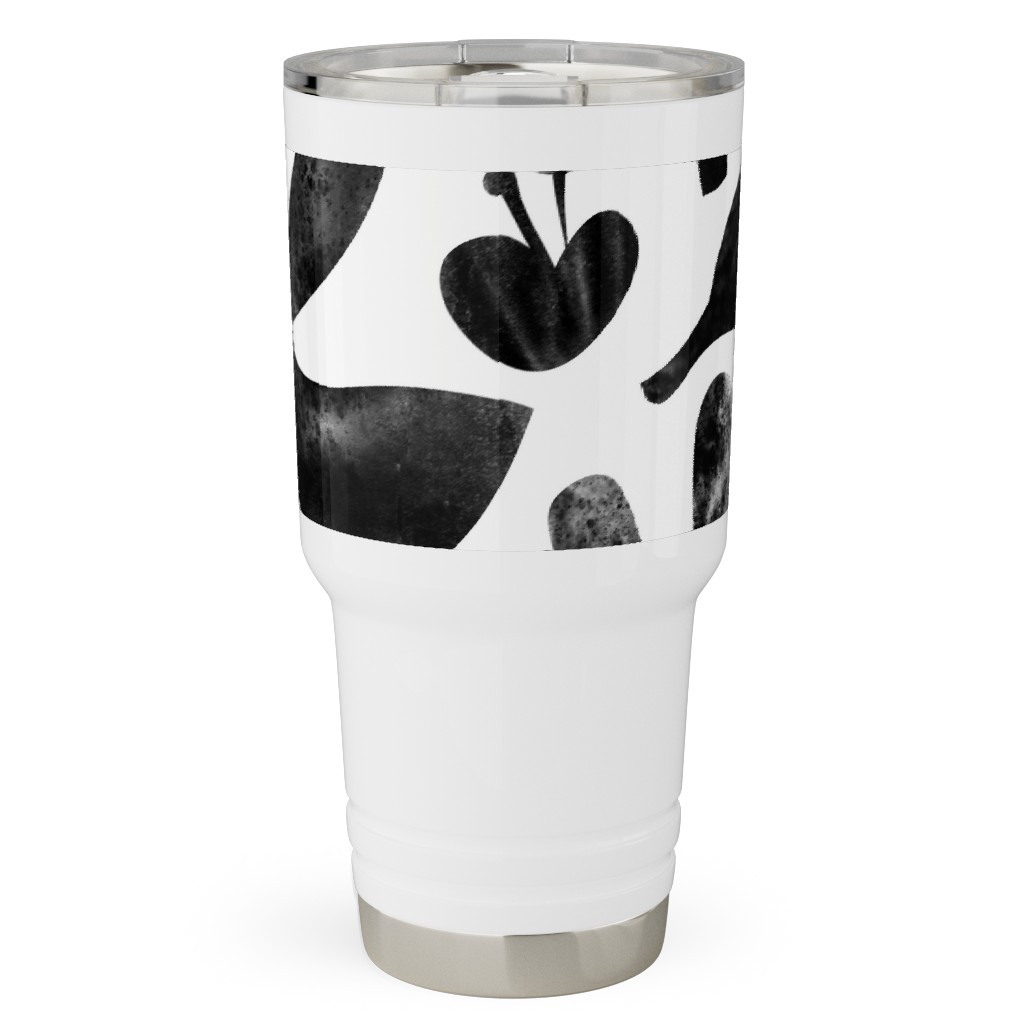 Flower Cutouts - Light Travel Tumbler, 30oz, Black, Black