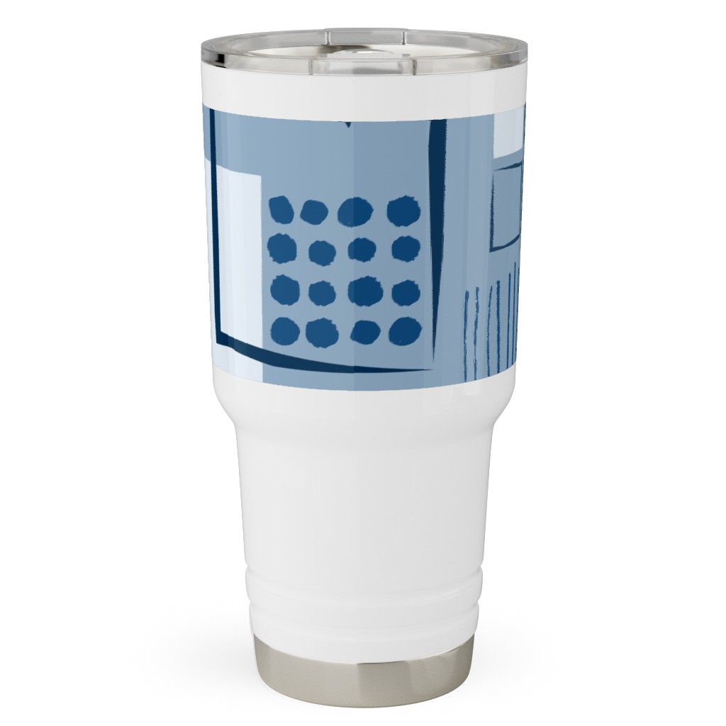 Squared Sea - Blue Travel Tumbler, 30oz, Blue, True Blue