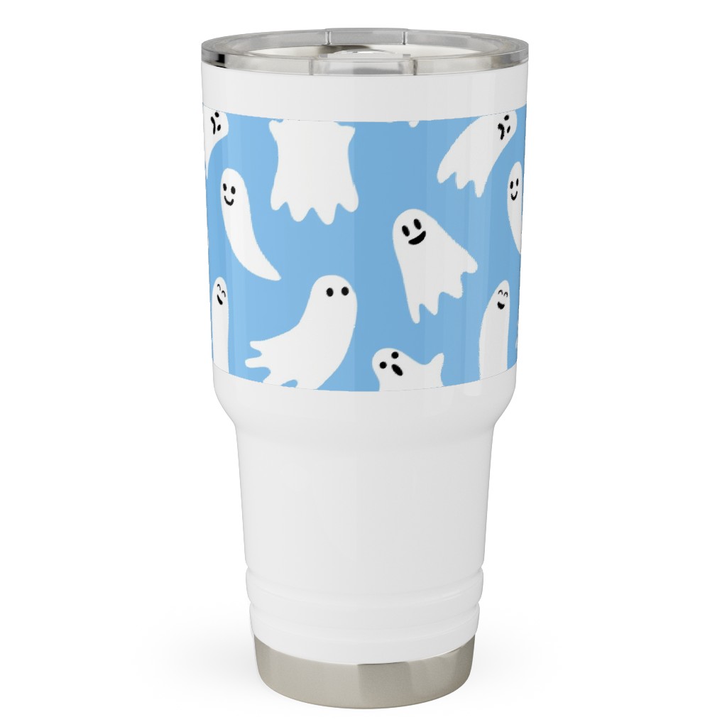 Cute Ghosts - Blue Travel Tumbler, 30oz, Blue, True Blue
