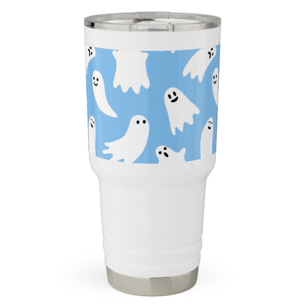 Cute Ghosts - Blue Travel Tumbler, 30oz, Blue