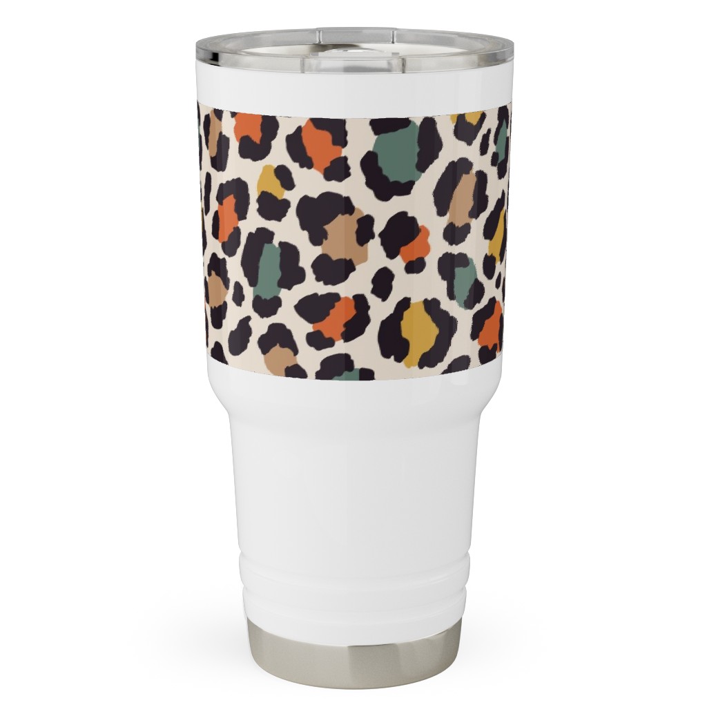 Colored Leopard Print - Mulit Travel Tumbler, 30oz, Multicolor