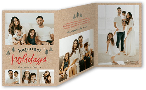 Year In Review Trifold Holiday Card, Beige, Trifold, Holiday, Pearl Shimmer Cardstock, Tan