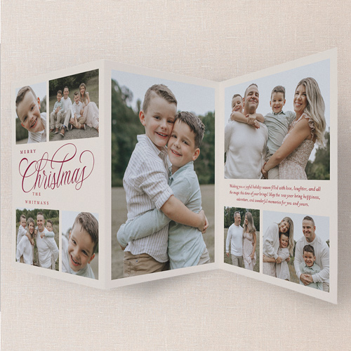Subtle Moments Holiday Card, Red, Trifold, Christmas, Matte, Folded Smooth Cardstock, Cabernet