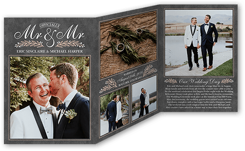 Mr Story Wedding Announcement, Grey, Trifold, Matte, Folded Smooth Cardstock