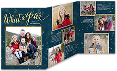 festive bokeh new years card 5x7 trifold