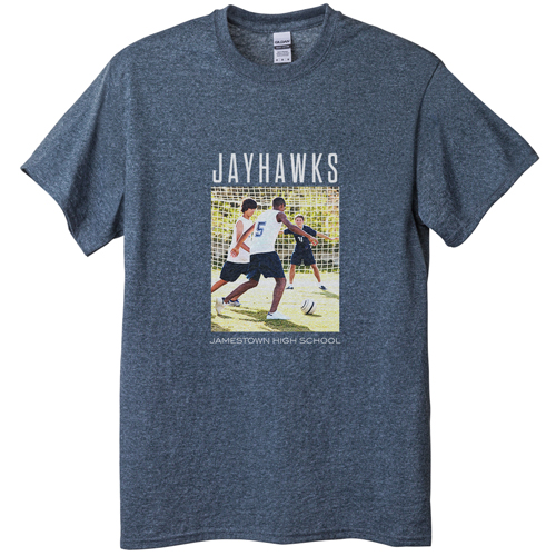 Gallery of One Portrait T-shirt, Adult (S), Gray, Customizable front, White