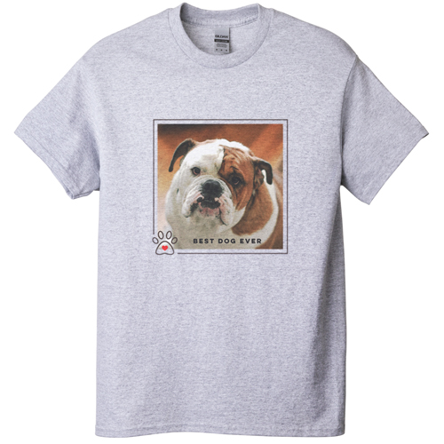 Best In Show Best Dog Ever T-shirt, Adult (S), Gray, Customizable front, Brown