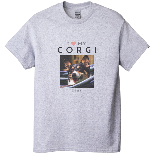 I Heart My T-shirt, Adult (S), Gray, Customizable front & back, Black, black