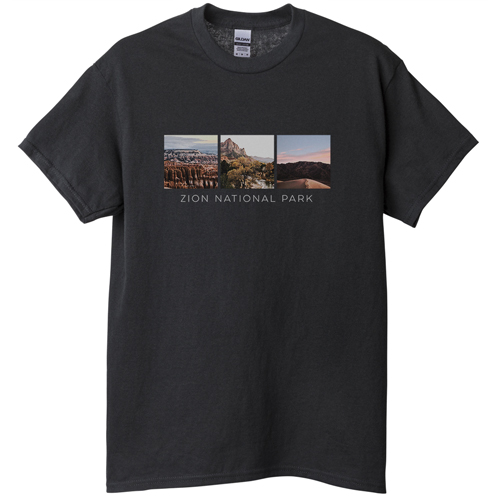 Gallery of Three Squares T-shirt, Adult (M), Black, Customizable front & back, White