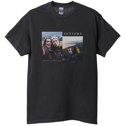 Gallery of Two T-shirt, Adult (M), Black, Customizable front & back, White, white