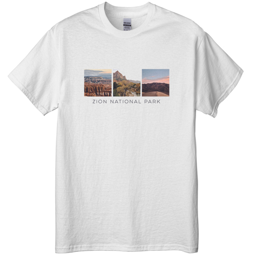 Gallery of Three Squares T-shirt, Adult (M), White, Customizable front, White, white