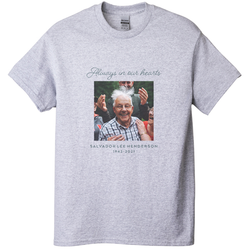 Gallery of One Square T-shirt, Adult (M), Gray, Customizable front & back, White