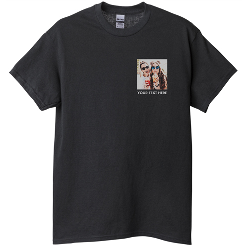 Pocket Gallery of One T-shirt, Adult (L), Black, Customizable front, White, white