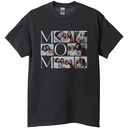 Mom's Collage T-shirt, Adult (L), Black, Customizable front & back, Black