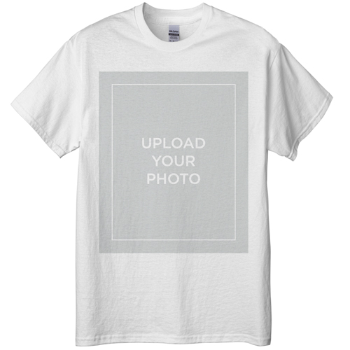 Upload Your Own Design T-shirt, Adult (L), White, Customizable front & back, White