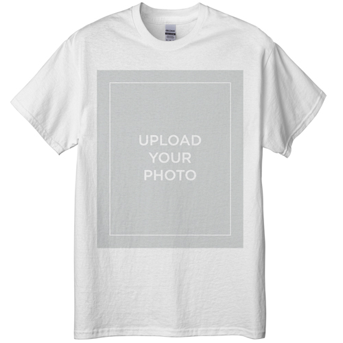 Upload Your Own Design T-shirt, Adult (L), White, Customizable front, White