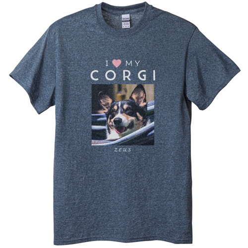 I Heart My T-shirt, Adult (L), Gray, Customizable front & back, Black, black