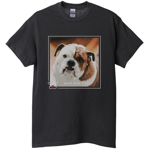 Best In Show Best Dog Ever T-shirt, Adult (XL), Black, Customizable front & back, Brown