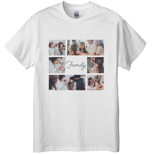 Gallery of Six Memories T-shirt, Adult (XL), White, Customizable front, White