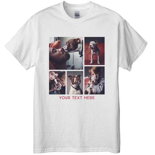 Gallery of Five T-shirt, Adult (XL), White, Customizable front & back, White, white