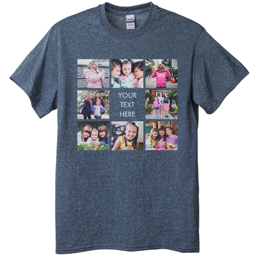 Gallery of Eight T-shirt, Adult (XL), Gray, Customizable front, White, white