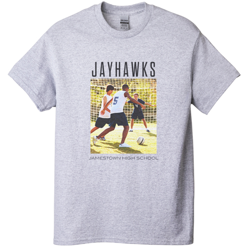 Gallery of One Portrait T-shirt, Adult (XL), Gray, Customizable front, White, white