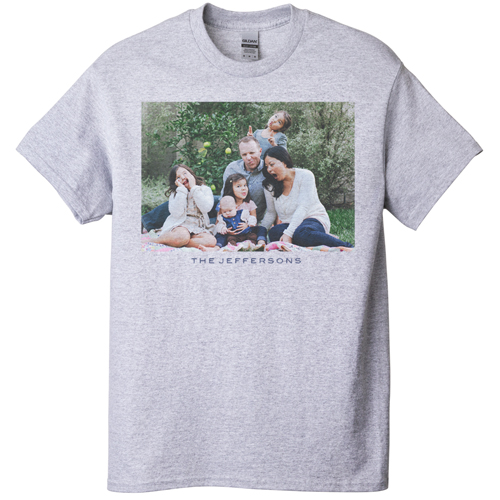 Photo Gallery Landscape T-shirt, Adult (XL), Gray, Customizable front, White
