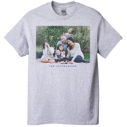 Photo Gallery Landscape T-shirt, Adult (XL), Gray, Customizable front, White, white