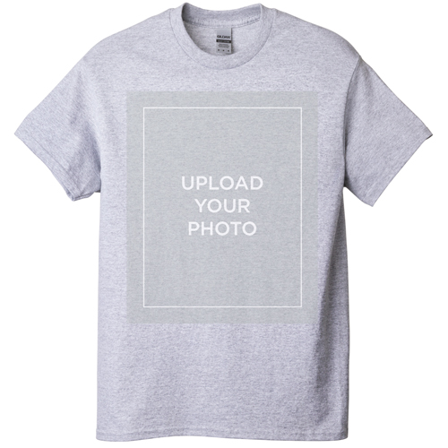 Upload Your Own Design T-shirt, Adult (XL), Gray, Customizable front, White, white