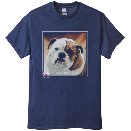 Best In Show Best Dog Ever T-shirt, Adult (XL), Navy, Customizable front & back, Brown, taupe
